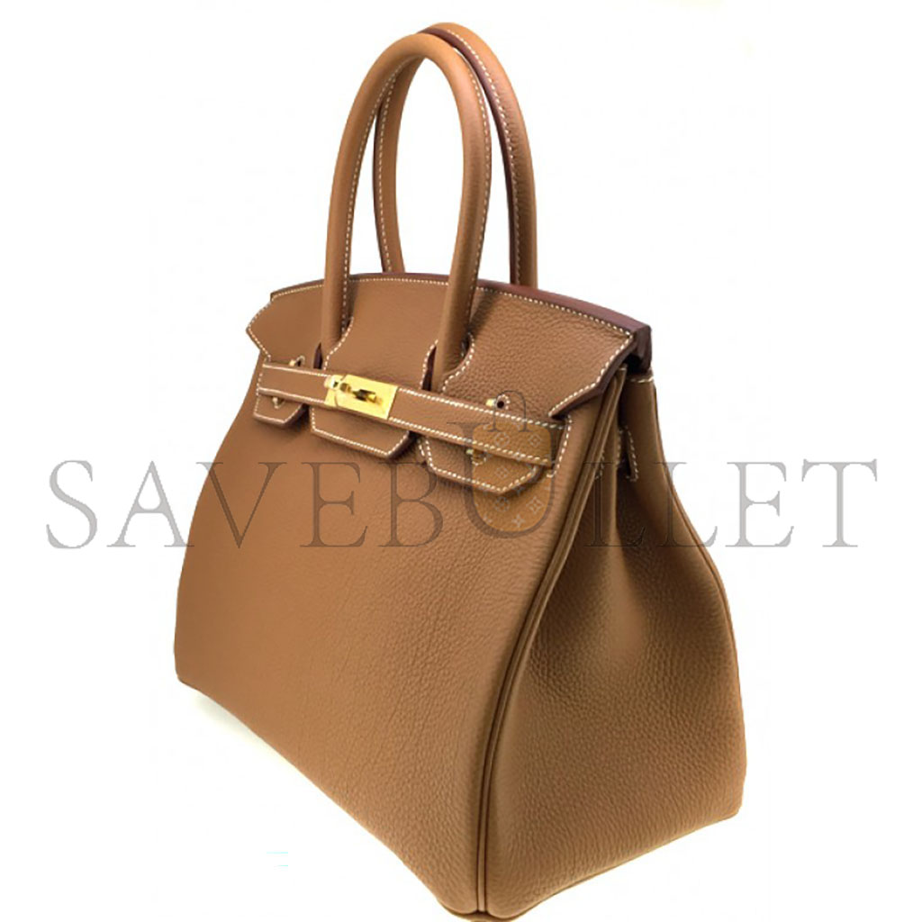 HERMES MASTER BIRKIN 30 EPSOM LEATHER GOLDEN BROWN GOLD BUCKLE HANDBAG H028369CC37 (30*23*15cm)